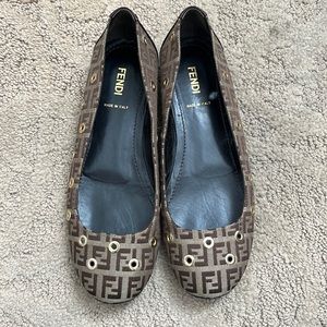 Fendi Zucca Flats Size EU 37.5 Very Good Condition